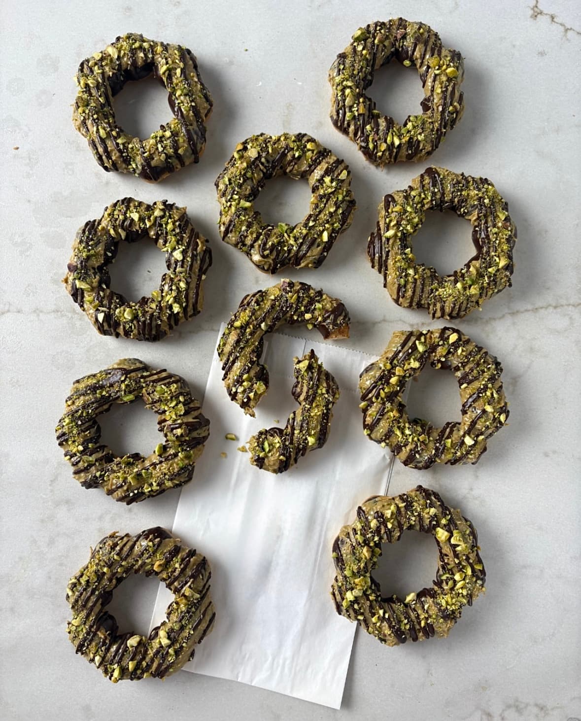 Dubai Chocolate Mochi Donut